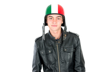 Teen with helmet