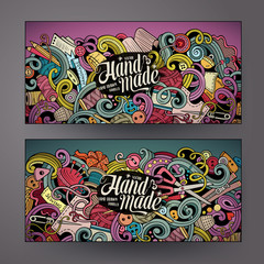 Cartoon vector doodles handmade banners