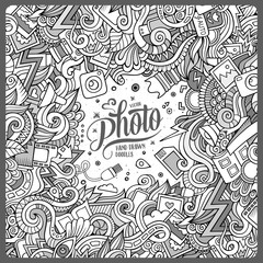 Cartoon cute doodles hand drawn photo illustration.