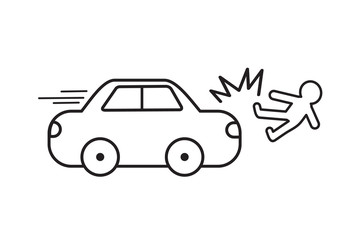 Car crash man vector easy design .