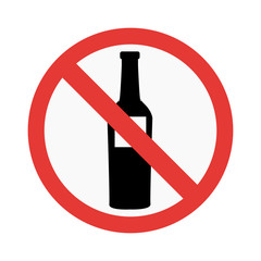 Prohibition No alcohol sign vector illustration. Warning danger symbol prohibiting sign. Forbidden safety information prohibiting sign. Protection signs warning information sign.