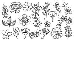 Fototapeta premium Vector pattern with flowers Garden Birhday Wedding Postcard