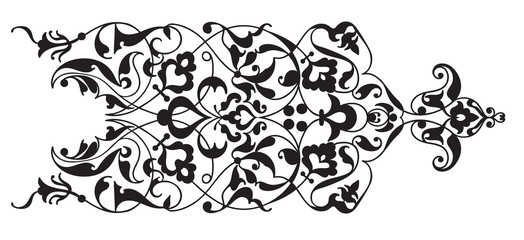 Oriental decorative element. Zentangle black and white