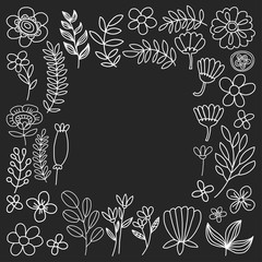 Vector pattern with flowers Garden Birhday Wedding Postcard