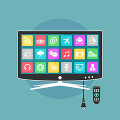 Smart TV, flat style illustration
