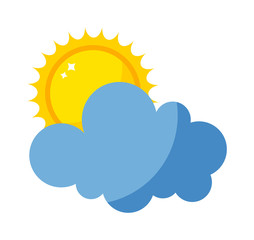 Vector sun and cloud icon isolated on background. Sun weather isolated summer icon design. Vector yellow sun and cloud sky symbol. Vector sun sun element. Sun weather icon vector sun logo sign symbol