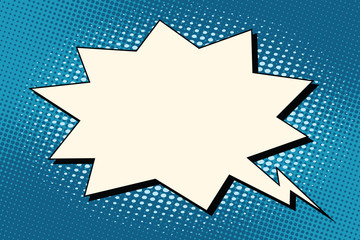 Explosion comics bubble on blue background