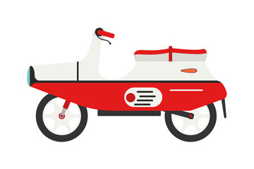 Vector vintage scooters retro motorbike. Retro motorbike motor transport old travel bike. Design engine retro motorbike black road urban drive scooter. Stylish hipster beautiful auto.