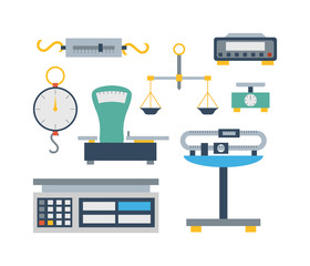 Web icon scales, weigh measurement. Isollated scales weighing equilibrium weight balance. Freedom industry scales icons vector instrument. Scales for technology design
