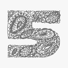 Number five. Paisley ornament.