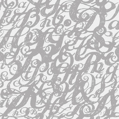 Calligraphy alphabet typeset lettering. Seamless wallpaper patte