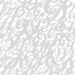 Calligraphy alphabet typeset lettering. Seamless wallpaper patte