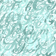 Calligraphy alphabet typeset lettering. Seamless wallpaper patte