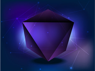 Abstract geometric shapes background. Purple multiple angle graphic cubic design