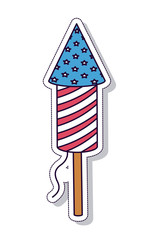 patriotic fireworks isolated icon design