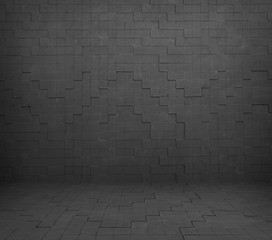 Black wall interior background