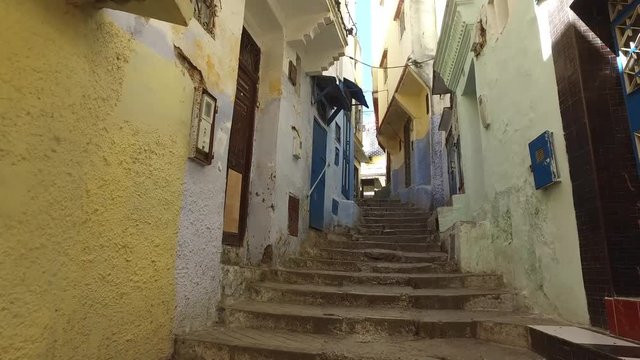 Tangeri, Marocco - Aprile 22, 2016: Città di Tangeri Marocco, vista delle vie e della città vecchia. Fortezza (Ultra High Definition, UltraHD, Ultra HD, UHD, 4K, 2160P, 3840x2160)
