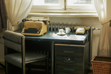 retro workplace in the cabinet