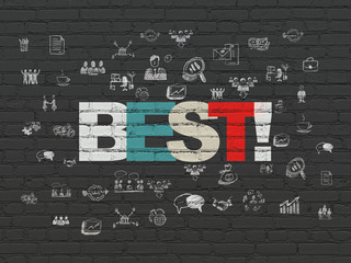 Finance concept: Best! on wall background