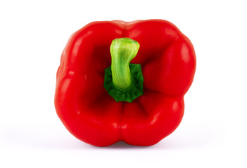 Red Sweet bell pepper isolated on white