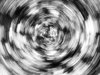 Black and white abstract view of trees focus-shifted