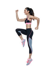  woman fitness exercises isolated