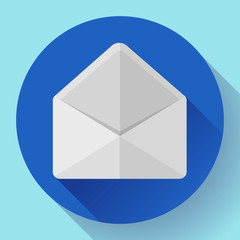 Open Envelope Mail Icon new letter message notification Flat 2.0 design style.