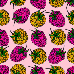 Cute vector raspberry pattern.