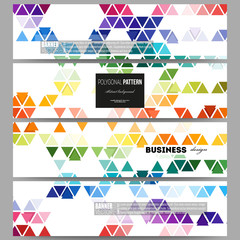 Banners set. Abstract colorful business background, modern stylish hexagonal and triangle vector texture