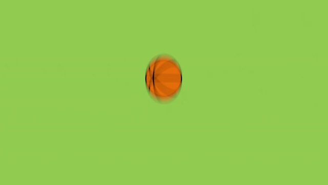 Basket ball bouncing, animated loop, minimal design, cartoon