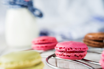 Colorful and delicious french macarons