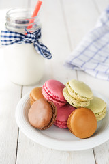 Colorful and delicious french macarons