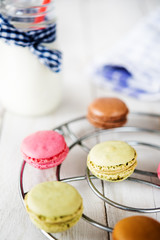 Colorful and delicious french macarons