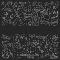 Music doodle vector set
