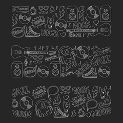 Music doodle vector set