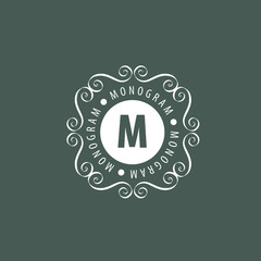 monogram vector in frame