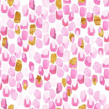 animal pattern of gold and pink watercolor
