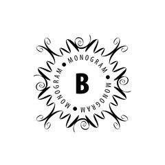 monogram vector in frame