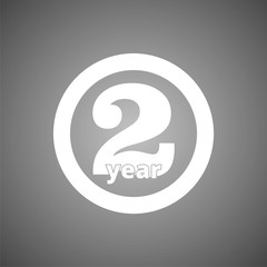 Two years sign, Two years icon