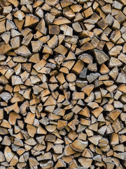 stacked firewood for fuel