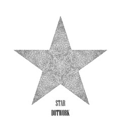 Star dotwork. Hipster style. Vector Illustration