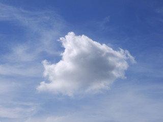 single cloud on blue sky