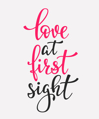 Love at first sight typography quote