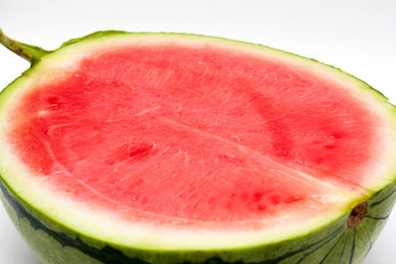 Half a watermelon isolated on white background