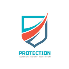 Protection - vector logo concept illustration. Abstract shield sign. Design element.