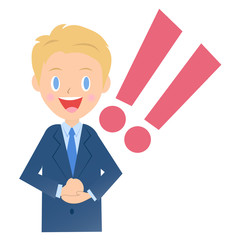 完全に納得したビジネスマン、男性会社員のイラスト素材