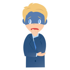 体調の悪いビジネスマン、男性会社員のイラスト素材