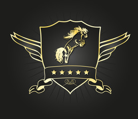 Golden Horse vector logo