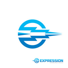 Expression - vector logo concept illustration. Circle and abstract shapes. Speed motion symbol. Design element.