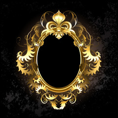 Oval gold frame